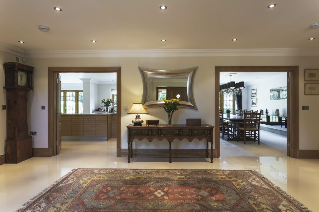 54991,Rug and doorways in traditional foyer