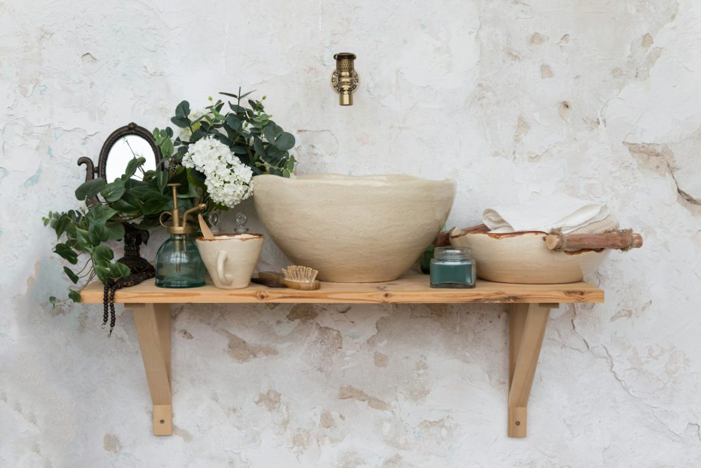 retro washbasin and bathroom interior items