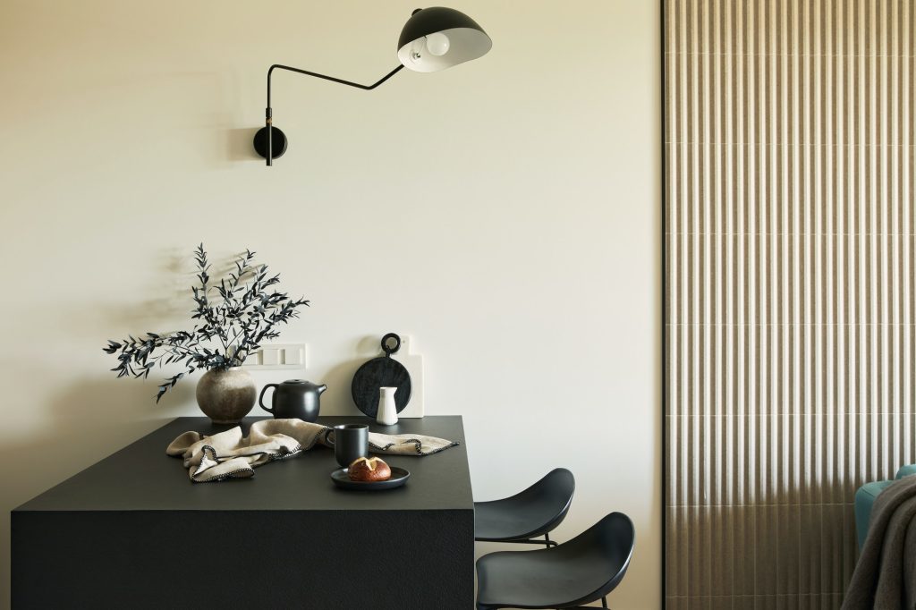 Stylish composition of modern small dining space interior